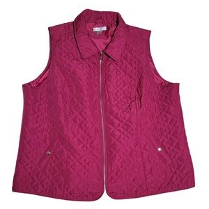 Cj Banks Lightweight Fuchsia Quilted Vest 3X